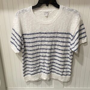 J.Crew Navy and White Striped Knit Top